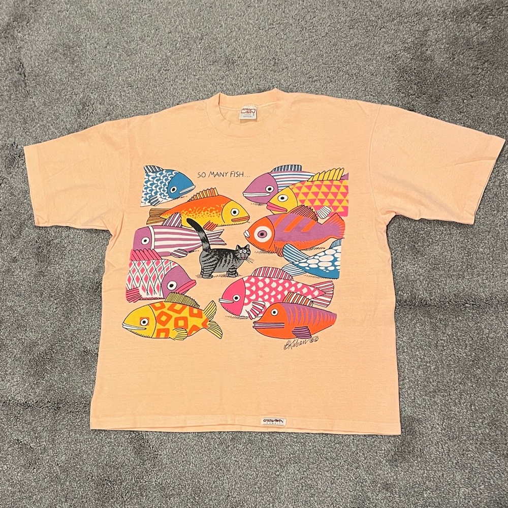 Vintage Crazy Shirt Hawaii Colorful Fish Graphic T-Shirt